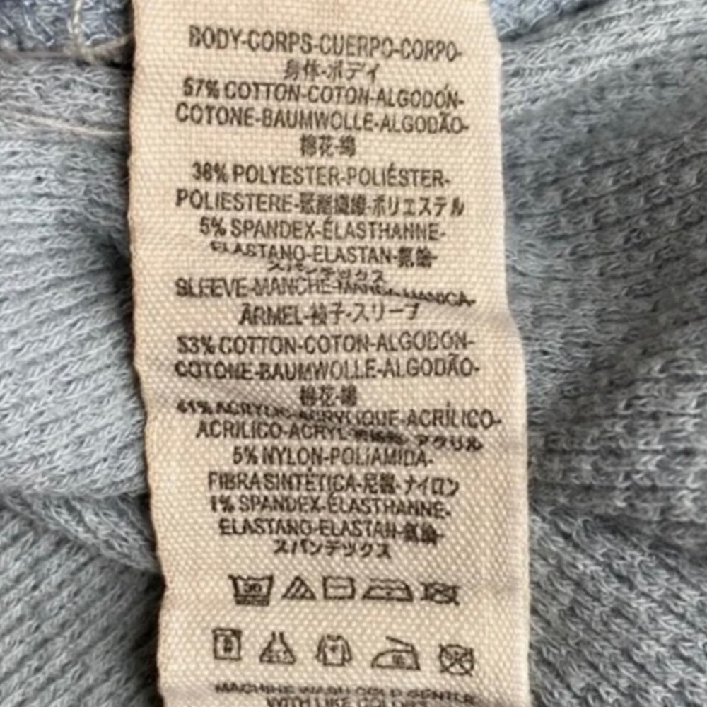 ⛔️SOLD⛔️ FREE PEOPLE Thermal Henley Crochet Cuff Trim Long Sleeves Top - Picture 7 of 10